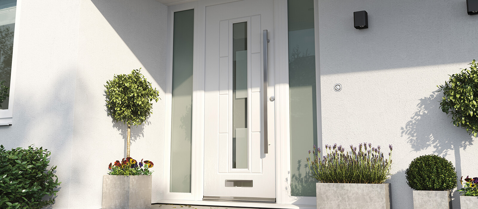 A modern white composite door in Liverpool.